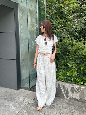 「柄パンツ」｜YURIさん（レディース・153cm）の春コーディネート