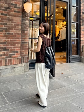 「アイテム（バックパック/リュック）」を使った、YURIさん（骨格ウェーブ・レディース・153cm）の夏コーディネート