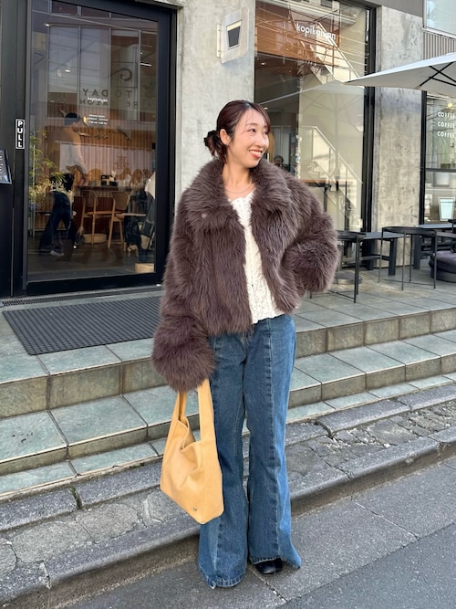 た フレアデニム フロントポケットハイウエストフレアデニム(comochi select