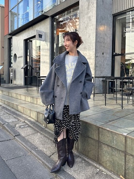 「mystic（ミスティック）のウエスタンブーツ（ブーツ）」を使った、YURIさん（レディース・153cm）の冬コーディネート