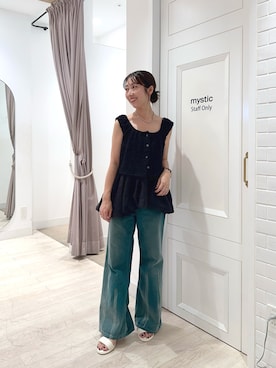 「アイテム（タンクトップ）」を使った、YURIさん（レディース・153cm）の夏コーディネート