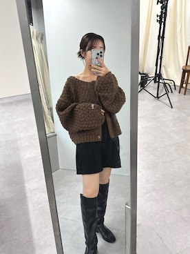 「ニットカーディガン」｜YURIさん（レディース・153cm）の秋コーディネート
