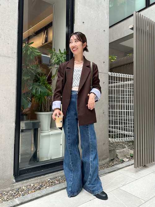 週末セール！デニムリメイク☆ビッくフレアパンツxフリルスカート☆セットアップ☆ 新色BLK登場！3サイズ展開◎】ビューティーフレアデニム（デニム