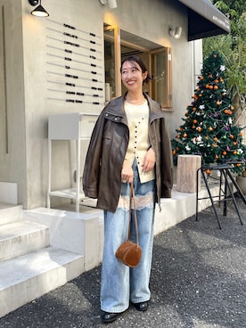 「アイテム（ブルゾン）」を使った、YURIさん（レディース・153cm）の秋コーディネート