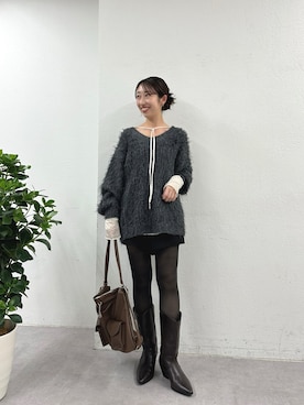 「mystic（ミスティック）のアイテム（ニット/セーター）」を使った、YURIさん（レディース・153cm）の秋コーディネート