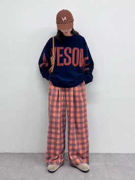 「アイテム（キャップ）」を使った、てりおさん（レディース・162cm）の秋コーディネート