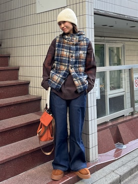 「アイテム（サンダル）」を使った、てりおさん（レディース・162cm）の秋コーディネート