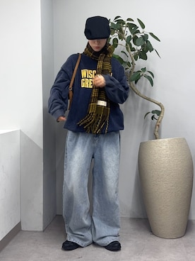 「アイテム（マフラー）」を使った、てりおさん（レディース・162cm）の秋コーディネート