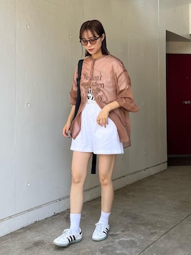 「H&M（エイチ・アンド・エム）のアイテム（パンツ）」を使った、てりおさん（レディース・162cm）の夏コーディネート
