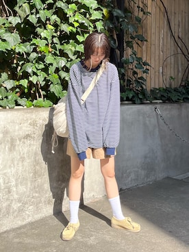 「GEVACO」｜「アイテム（モカシン/デッキシューズ）」を使った、てりおさん（レディース・162cm）の春コーディネート