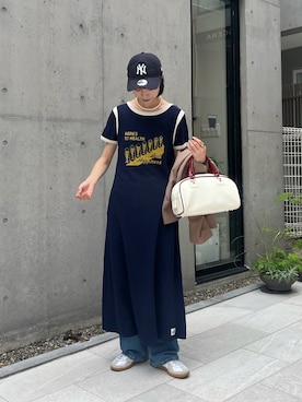 「ジャーマントレーナー」｜「アイテム（ワンピース/ドレス）」を使った、てりおさん（レディース・162cm）の春コーディネート