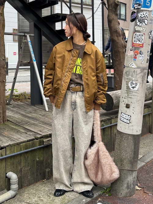 【UNISEX】NEWアシッドウォッシュ加工/裏毛ロゴスウェット