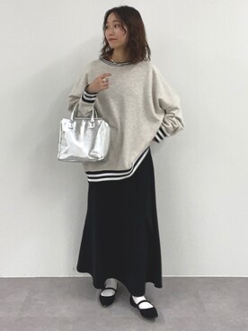 「リブライン」｜てりおさん（レディース・162cm）の冬コーディネート