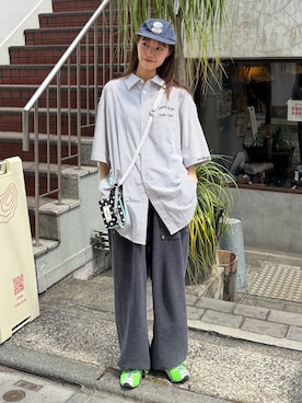 「CIAOPANIC TYPY（チャオパニックティピー）のアイテム（パンツ）」を使った、てりおさん（レディース・162cm）の夏コーディネート