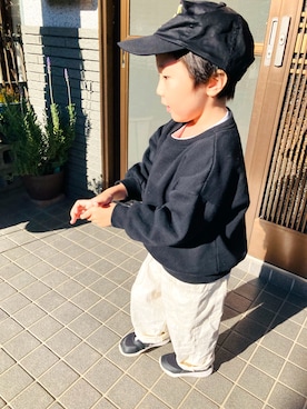 「スエット」｜「アイテム（サロペット/オーバーオール）」を使った、ＴＯＵＲＩさん（キッズ・90cm）の冬コーディネート