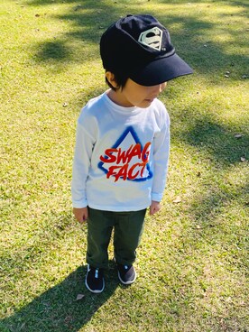 「SUPERMAN（スーパーマン）のアイテム」を使った、ＴＯＵＲＩさん（キッズ・90cm）の秋コーディネート