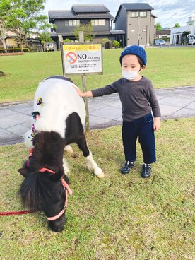 「quoti use fith（クゥオティ　ユース　フィス）のアイテム（帽子）」を使った、ＴＯＵＲＩさん（キッズ・90cm）の夏コーディネート