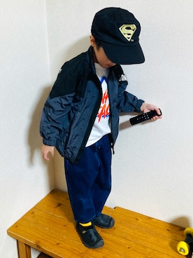 「SUPERMAN（スーパーマン）のアイテム」を使った、ＴＯＵＲＩさん（キッズ・90cm）の冬コーディネート
