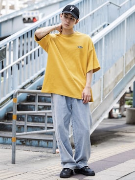 「ワッフルクルーネックＴ」｜Ressaca staffさん（メンズ・173cm）の夏コーディネート