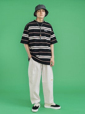 「STARTER BLACK LABEL（スターターブラックレーベル）のアイテム（Tシャツ/カットソー）」を使った、Ressaca staffさん（メンズ・175cm）の夏コーディネート