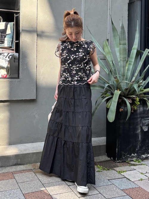 セール】vintage washer tiered skirt(ヴィンテージワッシャー