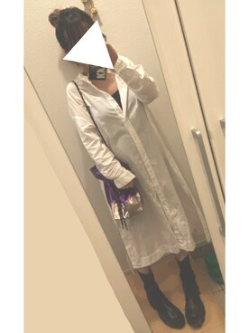 「EMODA」｜「アイテム（シャツワンピース）」を使った、maro‎.さん（レディース・161cm）の秋コーディネート
