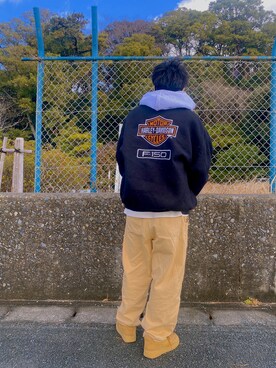 Gu ジーユー のデニムパンツ オレンジ系 を使ったメンズ人気ファッションコーディネート Wear