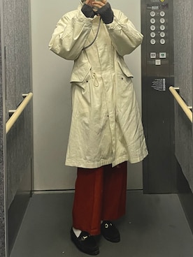 「GU（ジーユー）のアイテム（ノーカラーコート）」を使った、moon🌙さん（レディース・162cm）の冬コーディネート