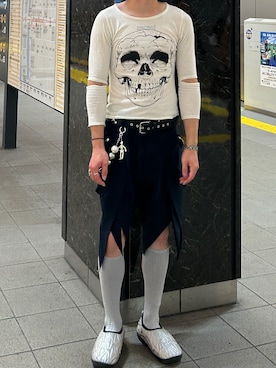 「アイテム（スリッポン）」を使った、nijimiさん（メンズ・173cm）の秋コーディネート
