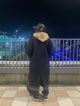 「アイテム（その他アウター、ブルー系）」を使った、___aさん（レディース・156cm）の冬コーディネート