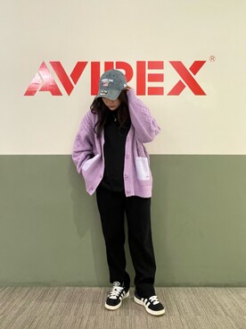 「AVIREX（アヴィレックス）の直営店限定 ×ニューエラ ポロキャップ USA国旗/AVIREX×NEW ERA 9TWENTY POLO CAP U.S.A FLAG」を使った、___aさん（レディース・156cm）の春コーディネート