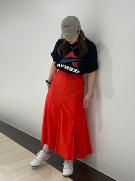 「AVIREX（アヴィレックス）のアイテム」を使った、___aさん（レディース・156cm）の春コーディネート