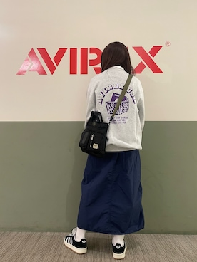 「AVIREX（アヴィレックス）のアイテム」を使った、___aさん（レディース・156cm）の冬コーディネート