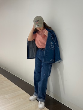 「ペインターパンツ」｜「アイテム（その他アウター）」を使った、___aさん（レディース・156cm）の夏コーディネート