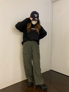 「AVIREX（アヴィレックス）のアイテム（その他）」を使った、___aさん（レディース・156cm）の秋コーディネート