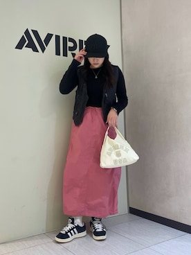 「AVIREX（アヴィレックス）のアイテム」を使った、___aさん（レディース・156cm）の冬コーディネート