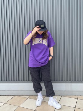 「AVIREX（アヴィレックス）のLINE CREW SOCKS/ ラインクルーソックス（ソックス/靴下）」を使った、___aさん（レディース・156cm）の夏コーディネート