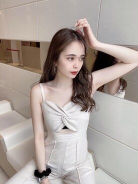 「EMODA（エモダ）のアイテム（オールインワン・サロペット）」を使った、sanaekawaiさん（レディース・163cm）の夏コーディネート