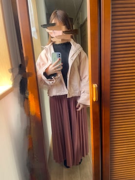 「GRL（グレイル）のプリーツスカート（スカート）」を使った、ますながさん（レディース・154cm）の春コーディネート