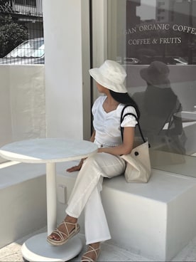 「ABITOKYO（アビトーキョー）のアイテム（パンツ）」を使った、Aoiさん（レディース・163cm）の夏コーディネート