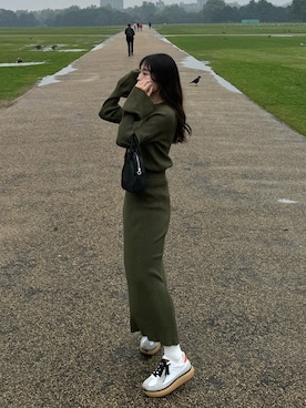 「アイテム（ワンピース）」を使った、honokaさん（レディース・157cm・20代）の秋コーディネート