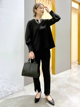 「LEPSIM（レプシィム）のアイテム（イヤリング）」を使った、m.a.k.oさん（レディース・166cm）の冬コーディネート