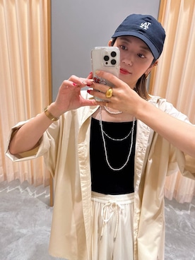 「LEPSIM」｜「アイテム（チュニック）」を使った、m.a.k.oさん（レディース・166cm）の夏コーディネート