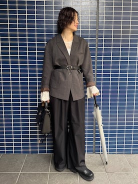 「アイテム（テーラードジャケット）」を使った、m.a.k.oさん（レディース・166cm・30代）の秋コーディネート