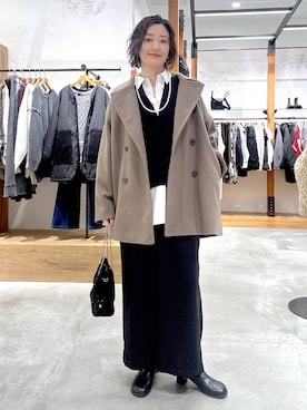 「アイテム（その他アウター）」を使った、m.a.k.oさん（レディース・166cm・30代）の冬コーディネート