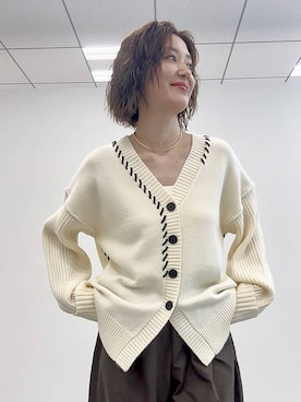 「アイテム（カーディガン/ボレロ）」を使った、m.a.k.oさん（レディース・166cm・30代）の夏コーディネート