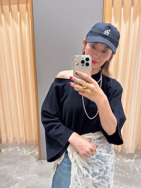 「アイテム（スウェット）」を使った、m.a.k.oさん（レディース・166cm）の夏コーディネート