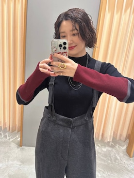 「アイテム（ブルゾン）」を使った、m.a.k.oさん（レディース・166cm・30代）の秋コーディネート