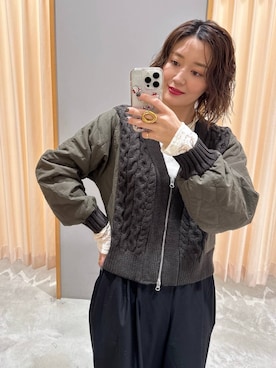 「LEPSIM（レプシィム）のイージーコクーンワイドパンツ　499926（その他パンツ）」を使った、m.a.k.oさん（レディース・166cm）の秋コーディネート