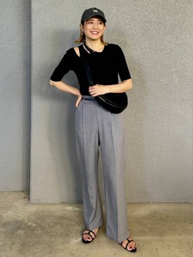 「アイテム（帽子）」を使った、m.a.k.oさん（レディース・166cm・30代）の夏コーディネート